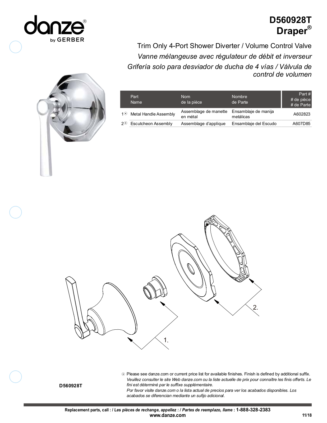 Gerber D560928T, D560928BNT Part List