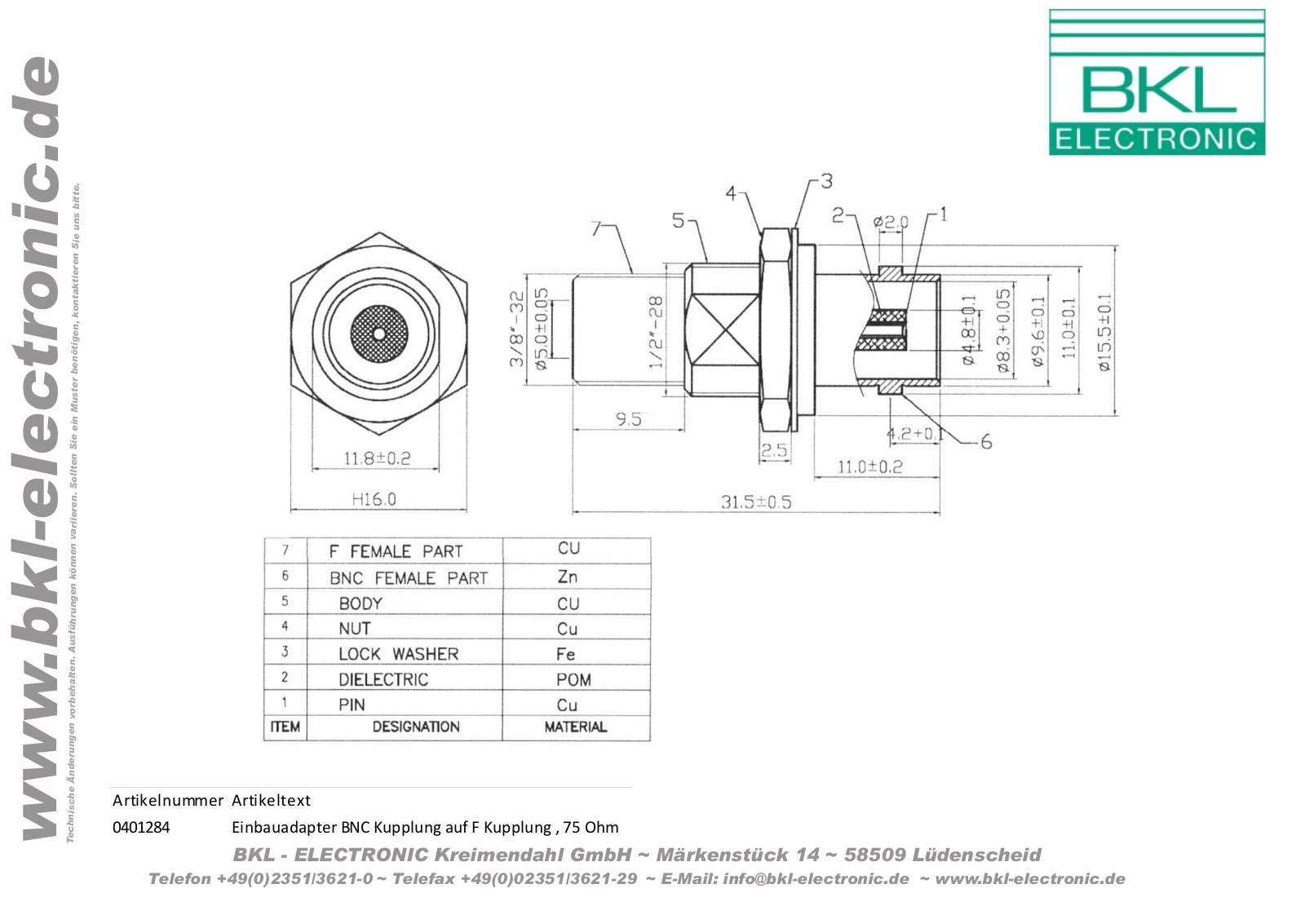 BKL BNC 0401284 Datasheet - ManualMachine.com