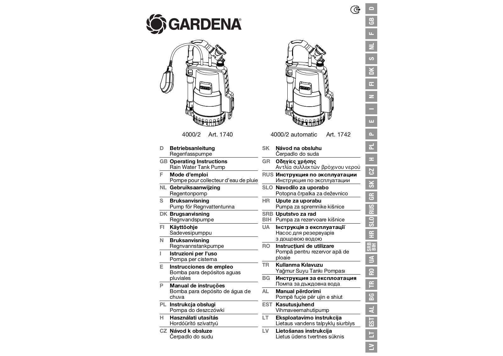 Gardena 40002 User Manual