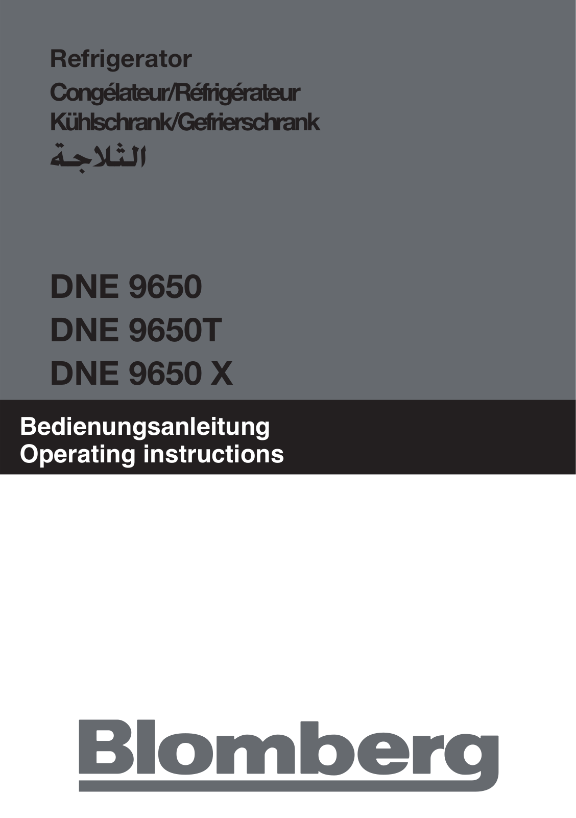 Blomberg DNE 9650, DNE 9650T, DNE 9650 X User manual