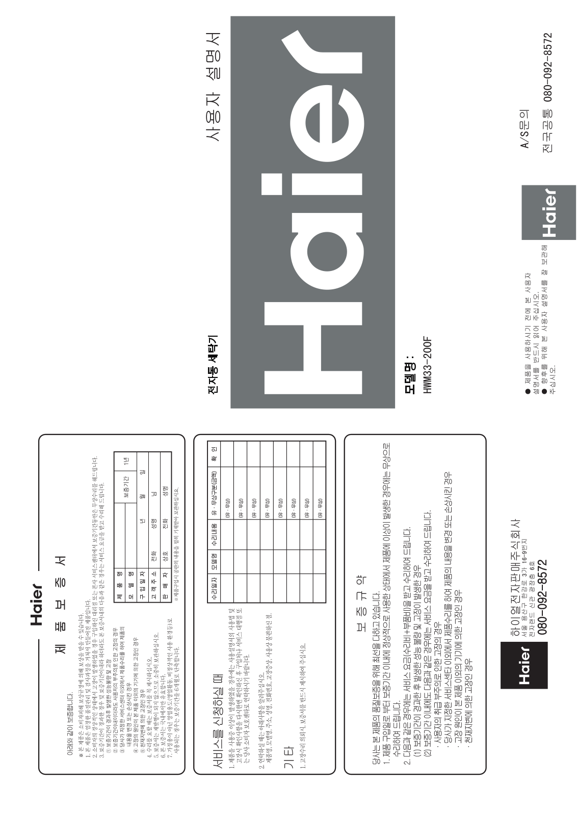 Haier HWM33-200F User Manual