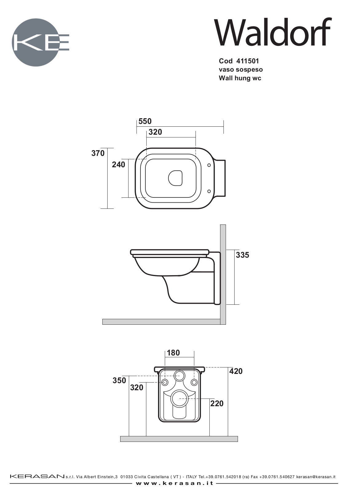 KERASAN WALDORF 411501 Datasheet