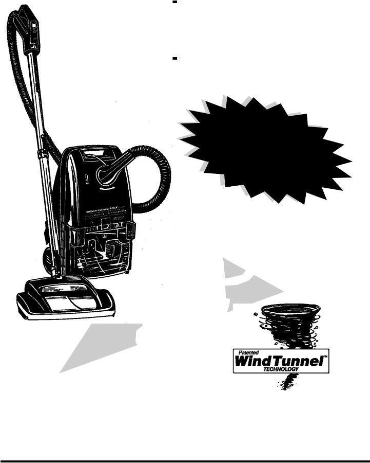 Hoover Wind Tunnel Canister Cleaner with Powered Nozzle User Manual