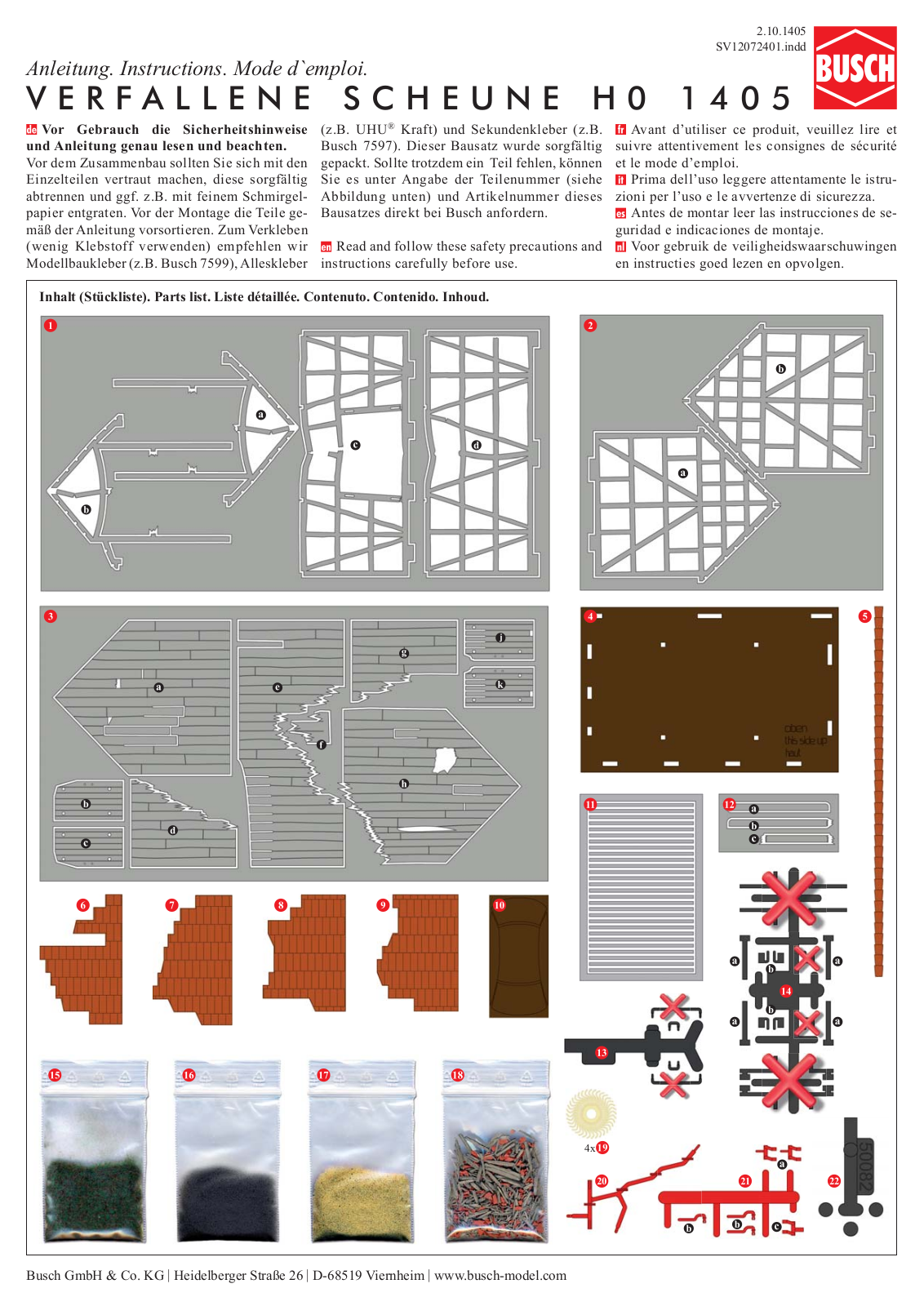 Busch 1405 Instructions - ManualMachine.com