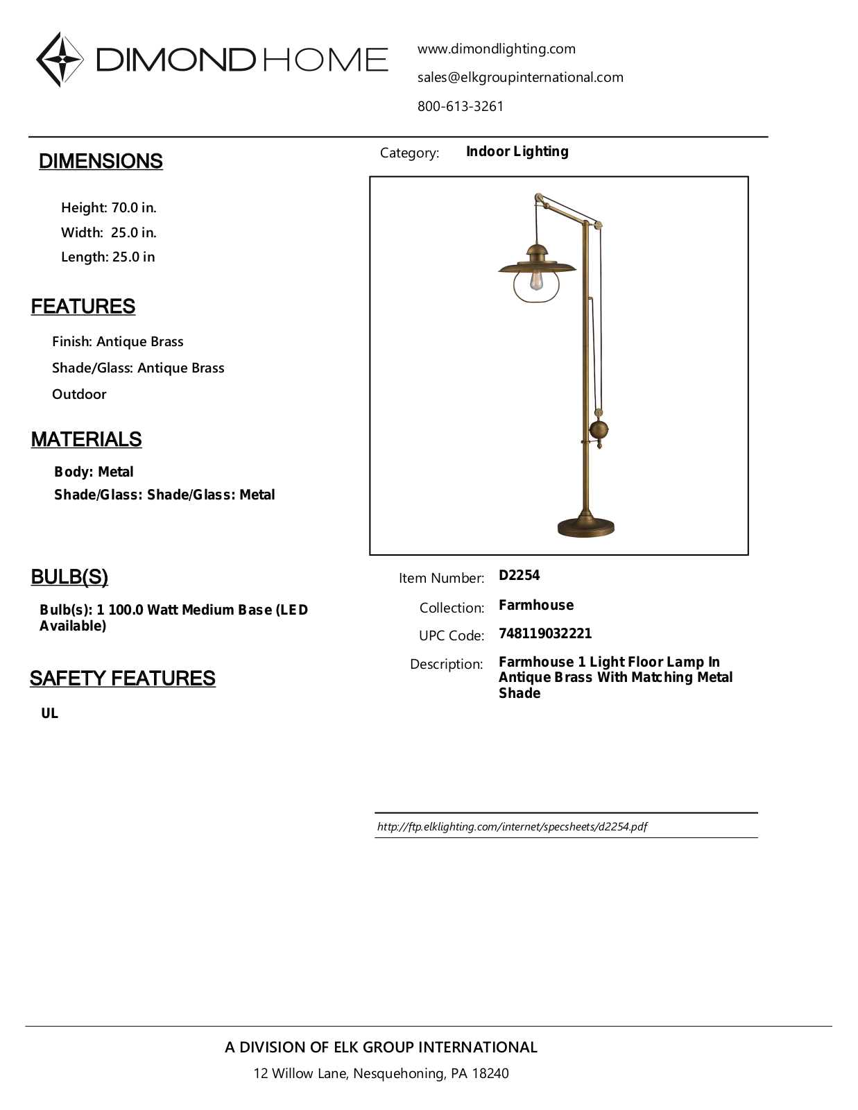 ELK Home D2254 User Manual