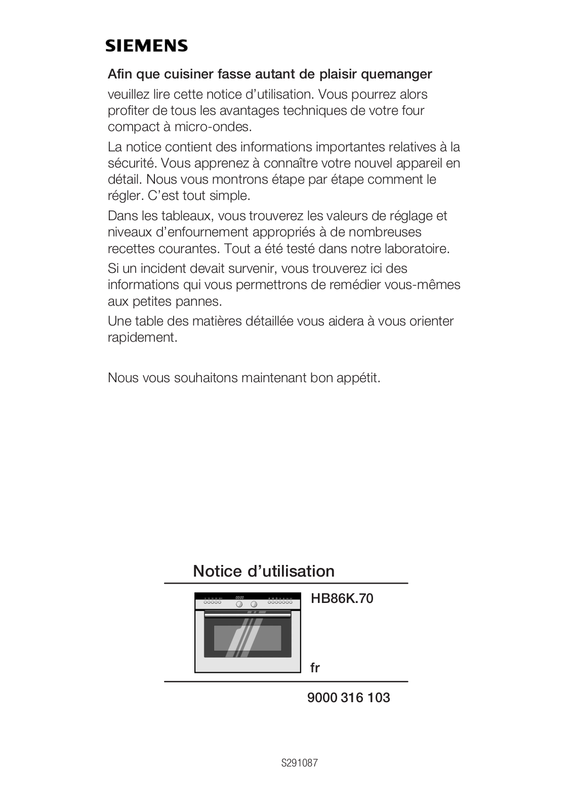 SIEMENS HB86K770B User Manual