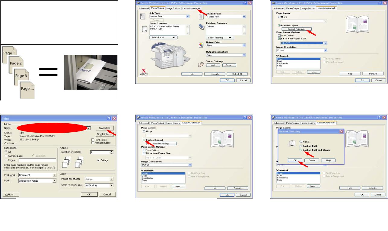 Xerox WORKCENTRE PRO C2128, WORKCENTRE PRO C3545, WORKCENTRE PRO C2636 Booklet Creation