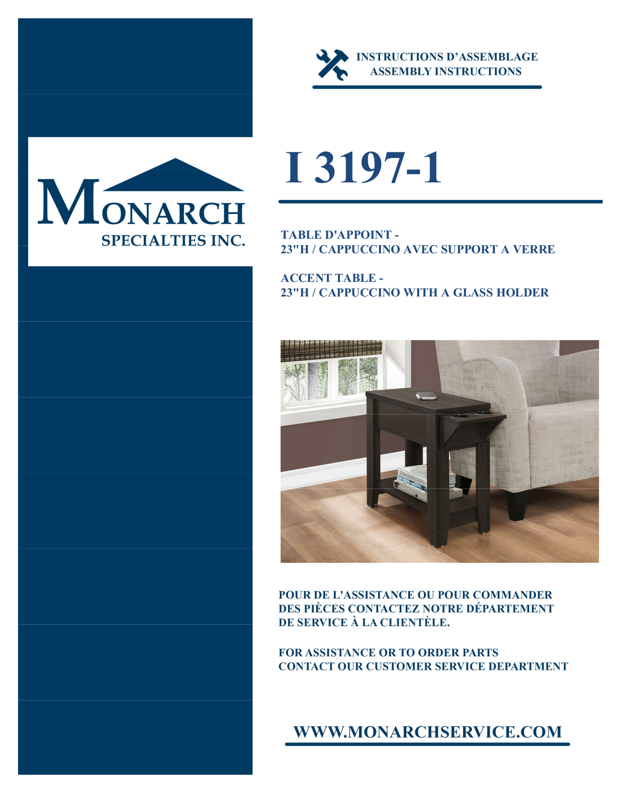 Monarch I3197998ACCENTTABLE Assembly Guide