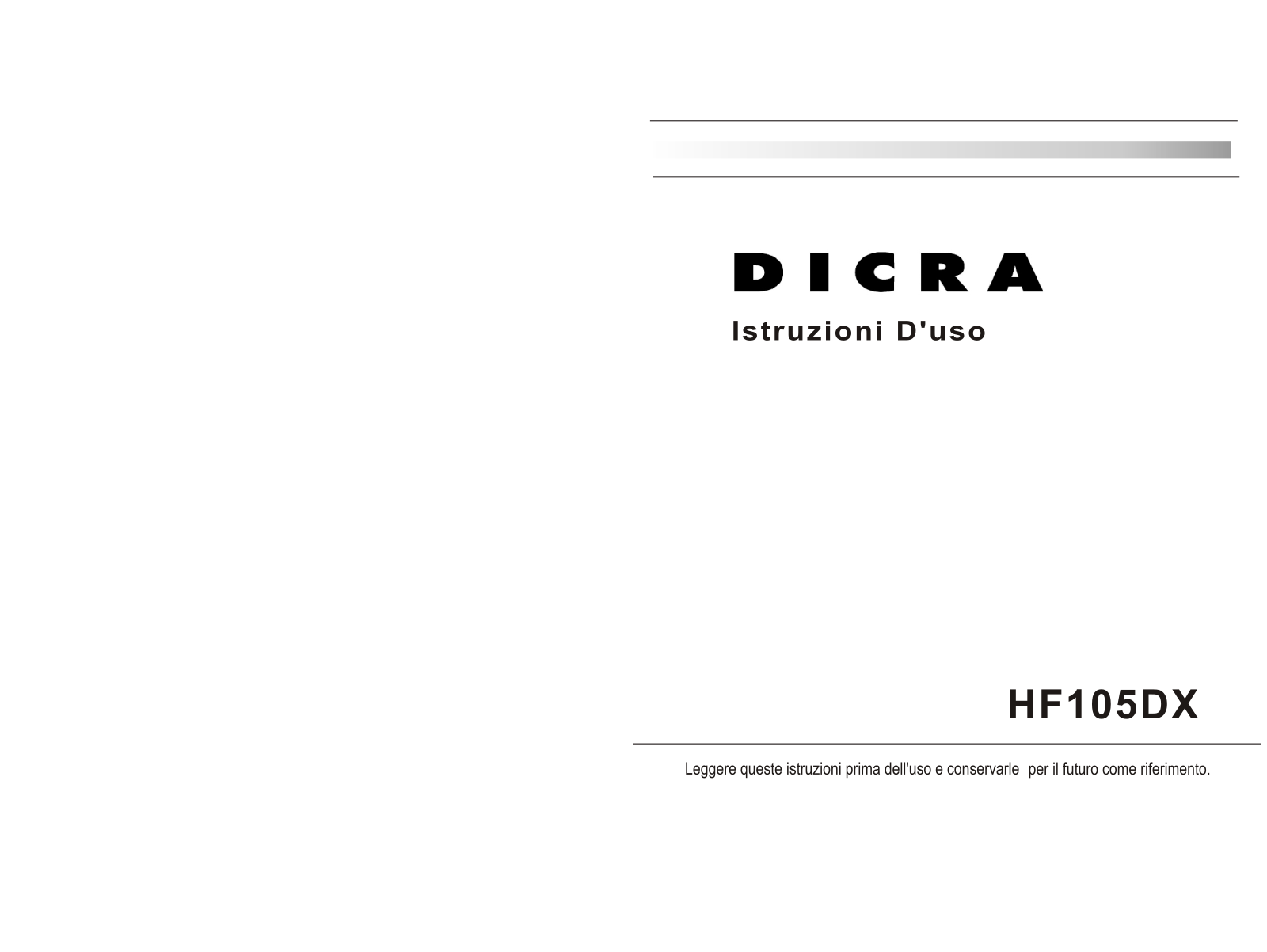 Dicra HF105DX User Manual