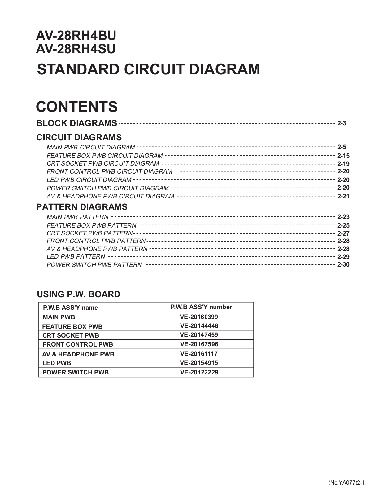 JVC AV-28RH4BU, AV-28RH4SU Schematics