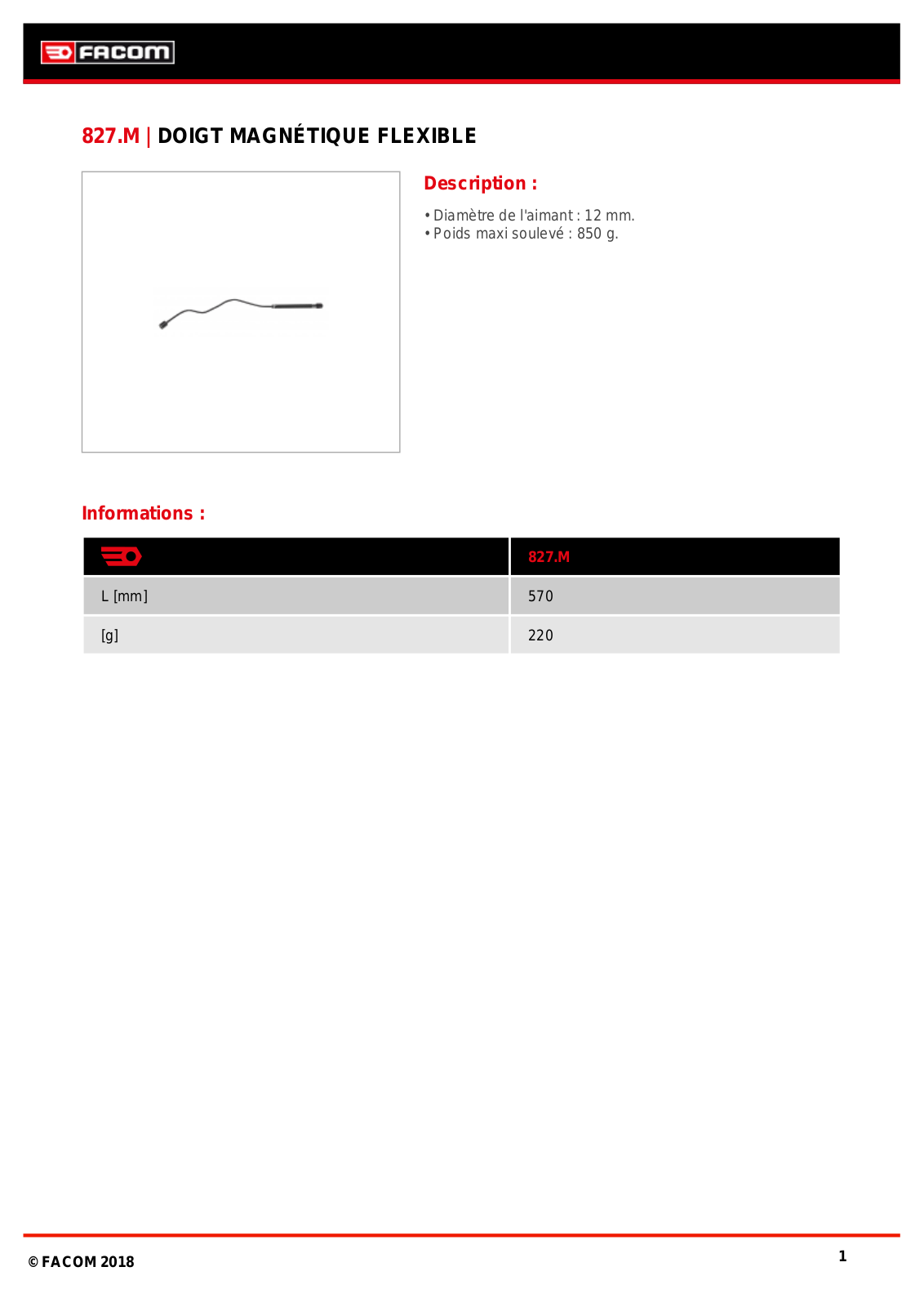 Facom 827.MPF Specification - ManualMachine.com