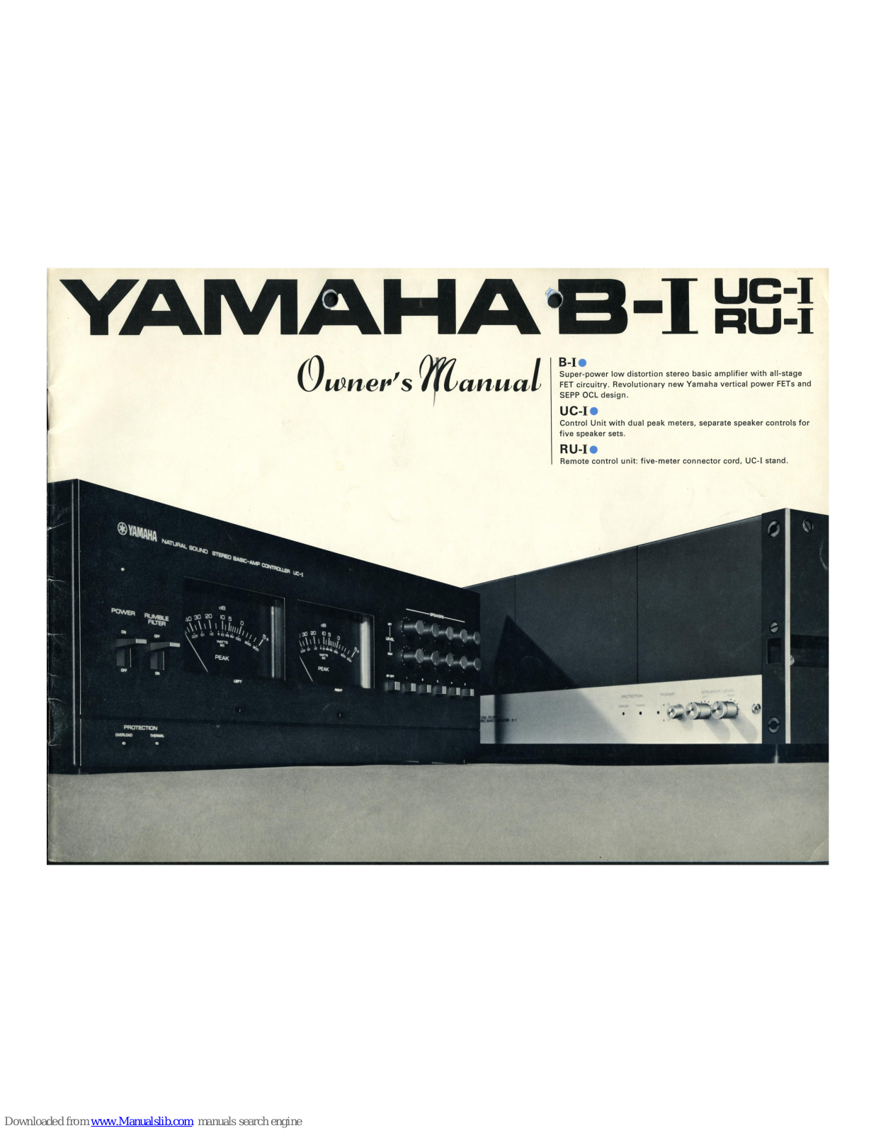 Yamaha B-I, UC-I, RU-I Owner's Manual