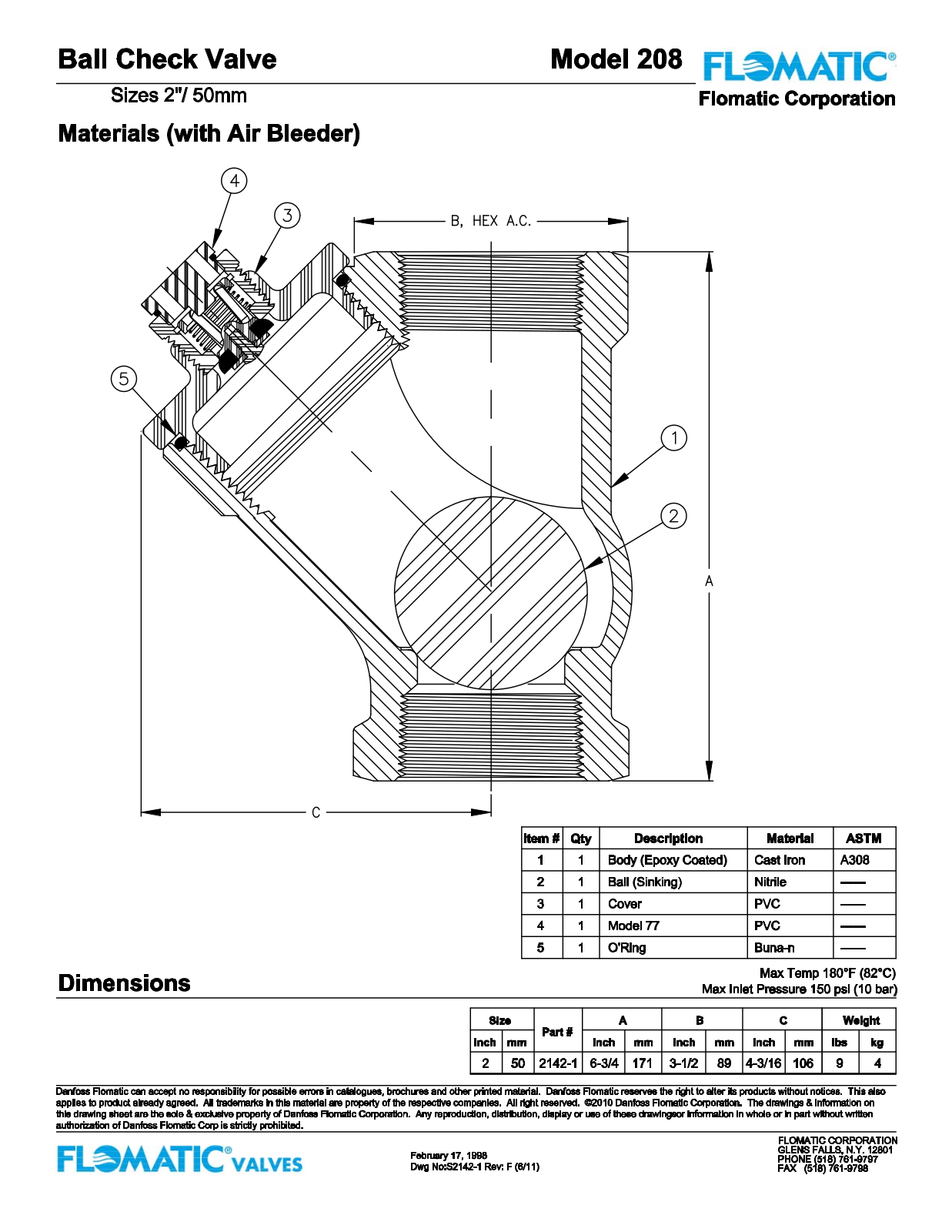 Flomatic 208 Parts List