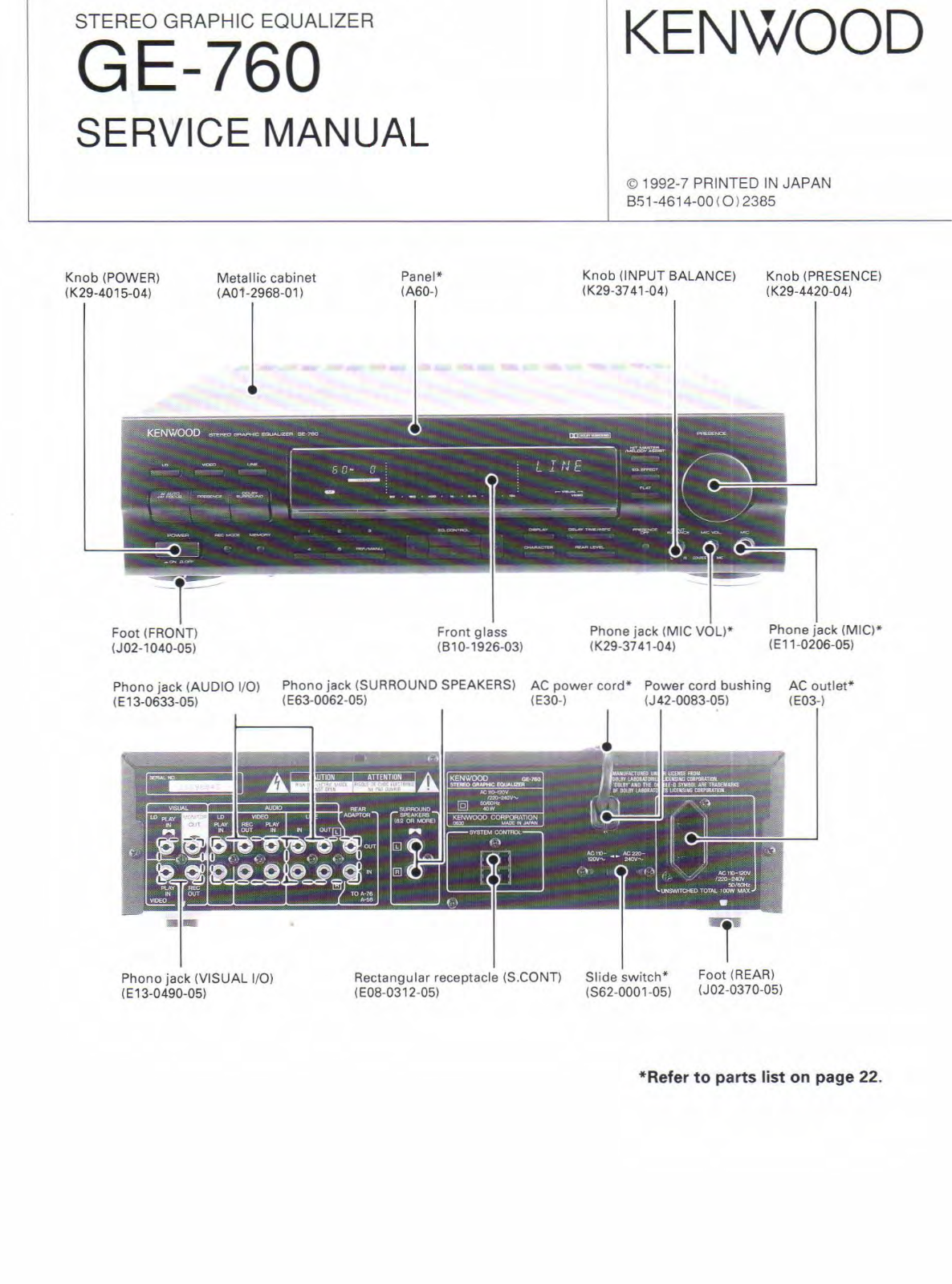 Kenwood GE-760 Service Manual