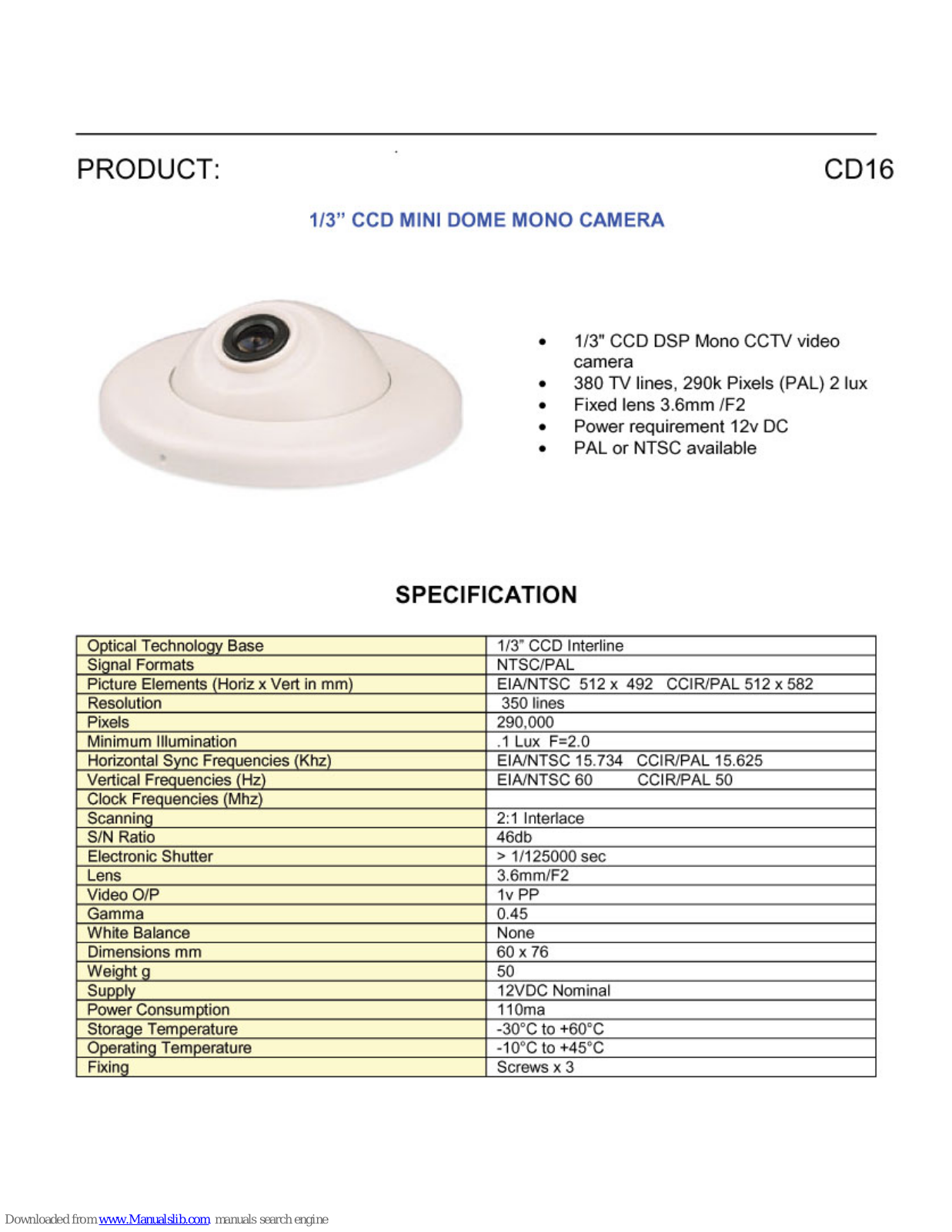 COP-USA CD16 Specifications