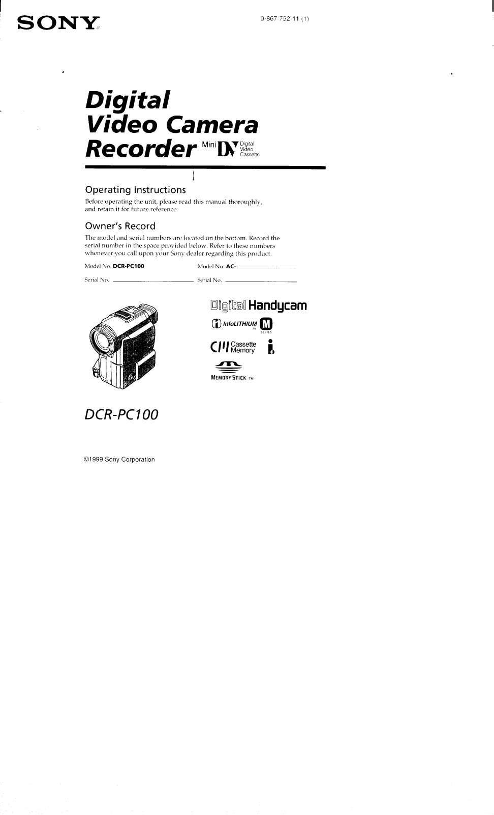 Sony SL-VE720EG User Manual