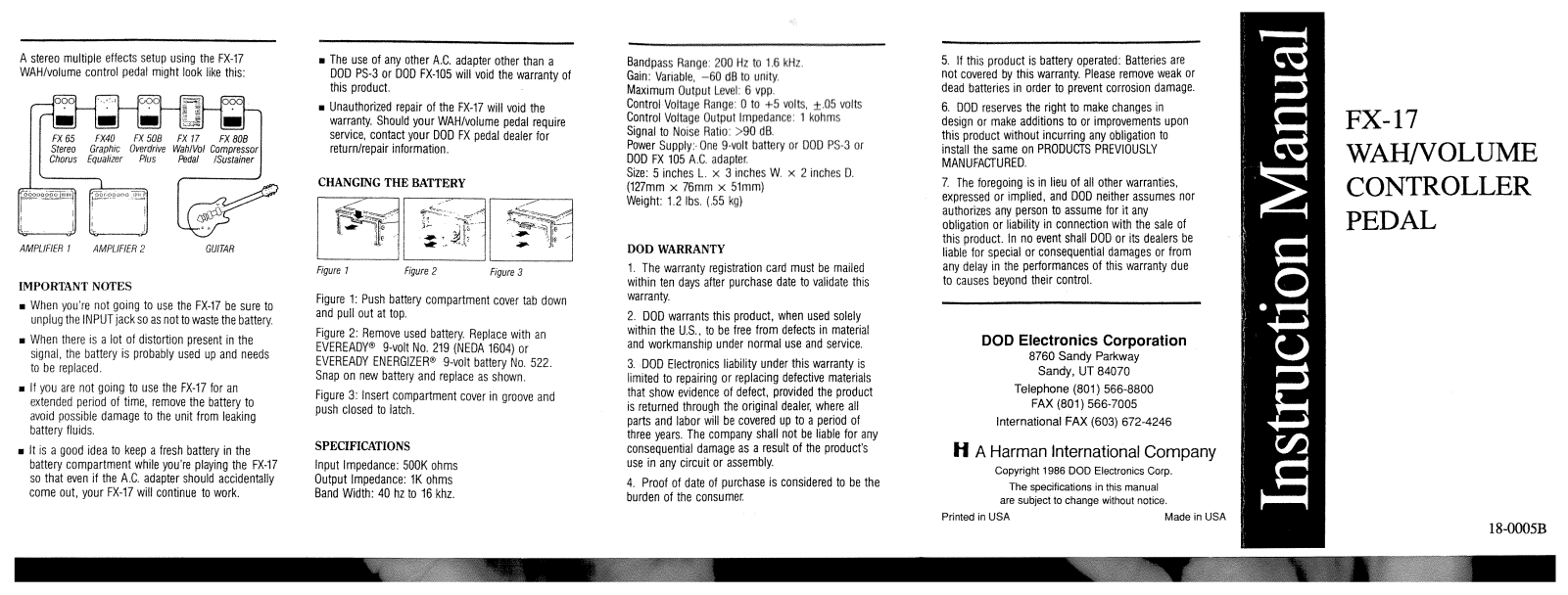 Dod FX17 User Manual