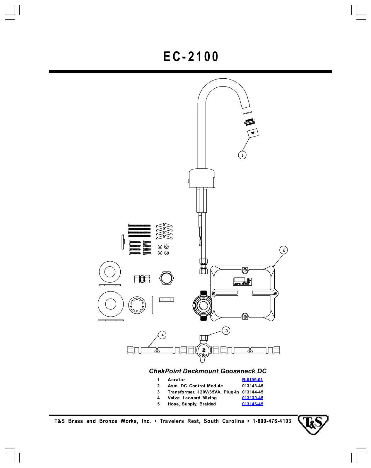 T&S Brass EC-2100 Parts Manual