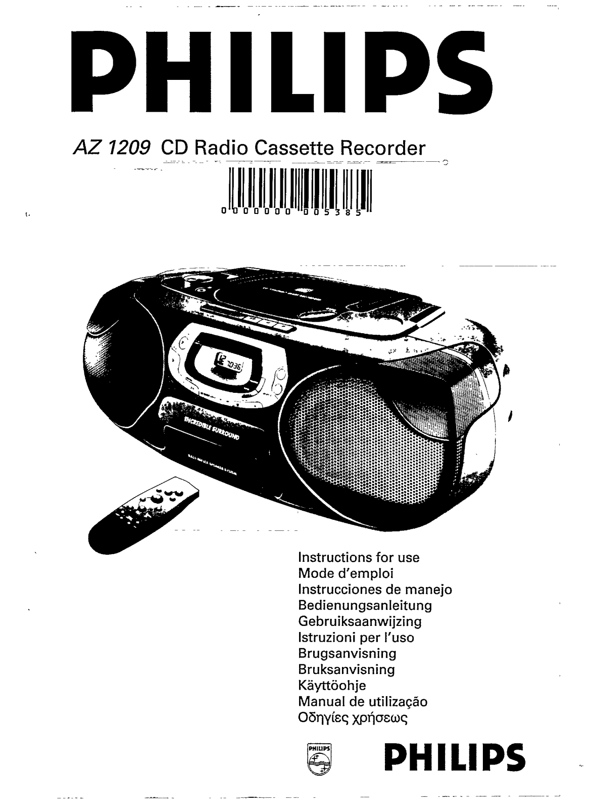 Philips AZ1209/05, AZ1209/01, AZ1209/00 User Manual