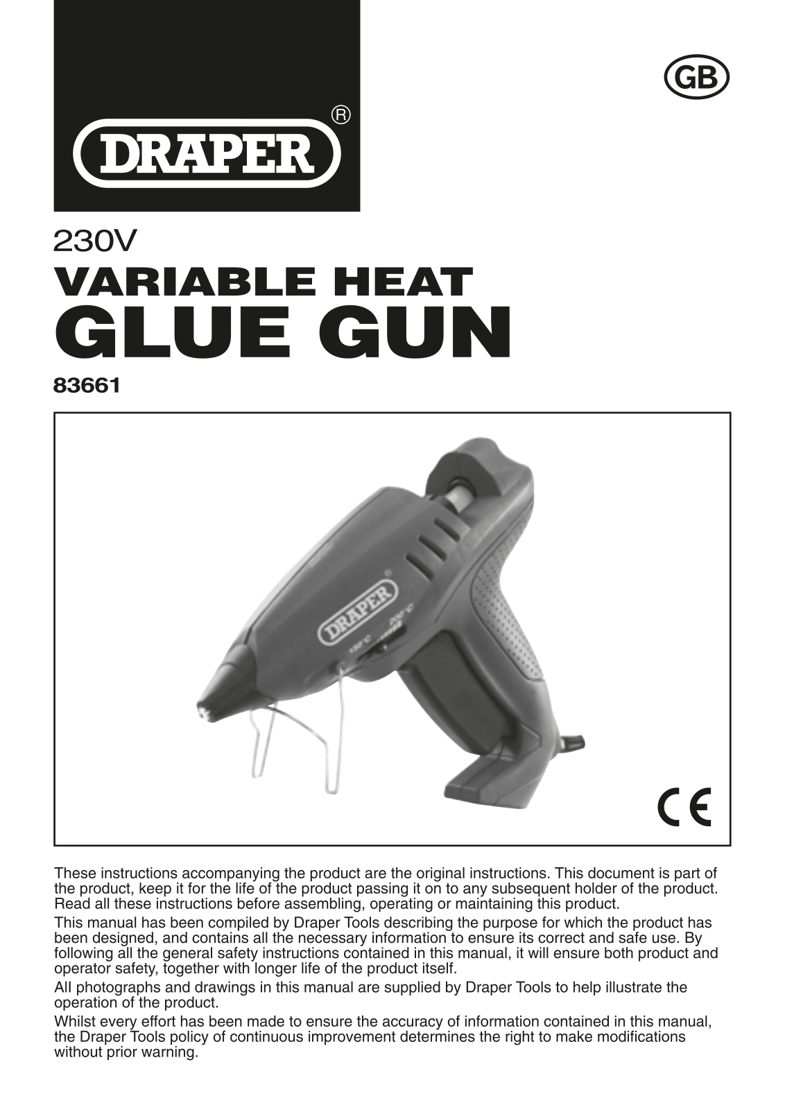 Draper Tools 83661 Instructions