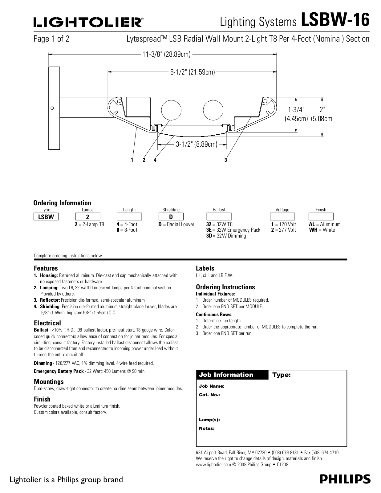 Lightolier LSBW-16 User Manual