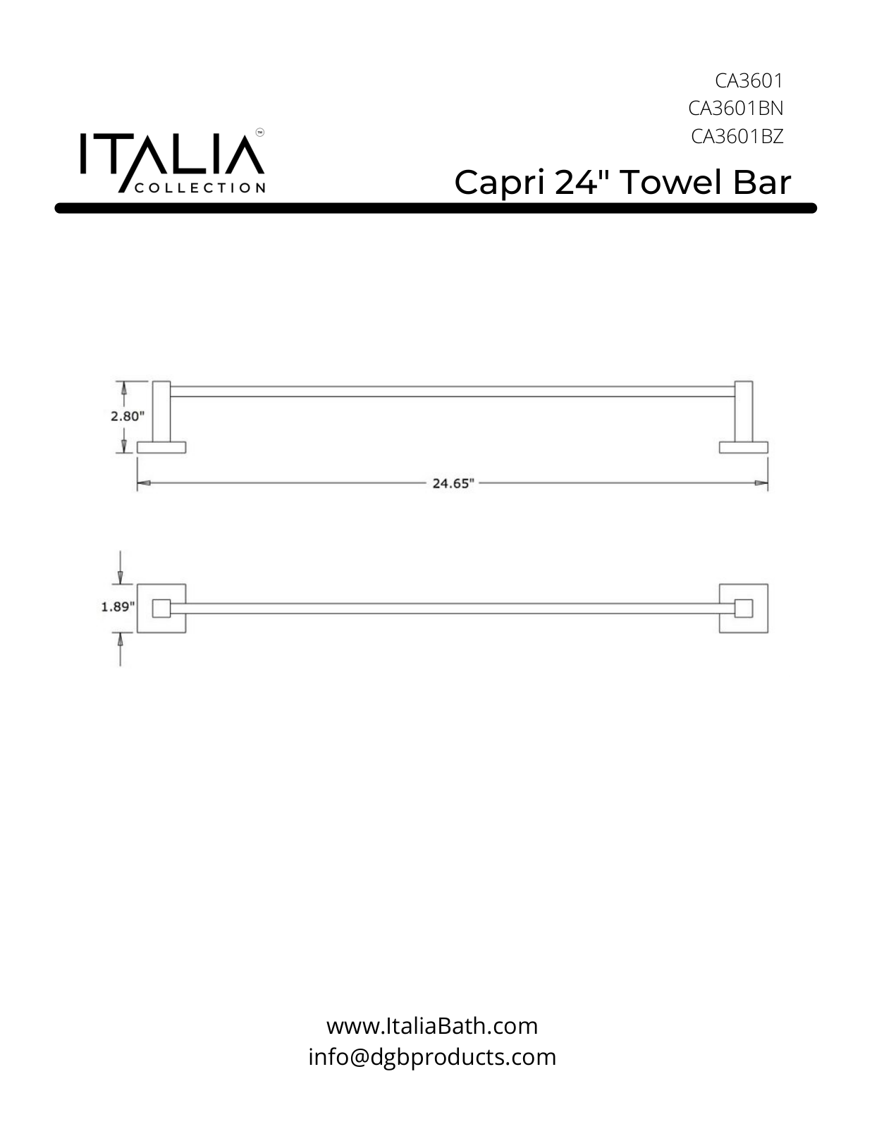 Italia ITLA1028 CA4SET - Spec Sheet - ManualMachine.com