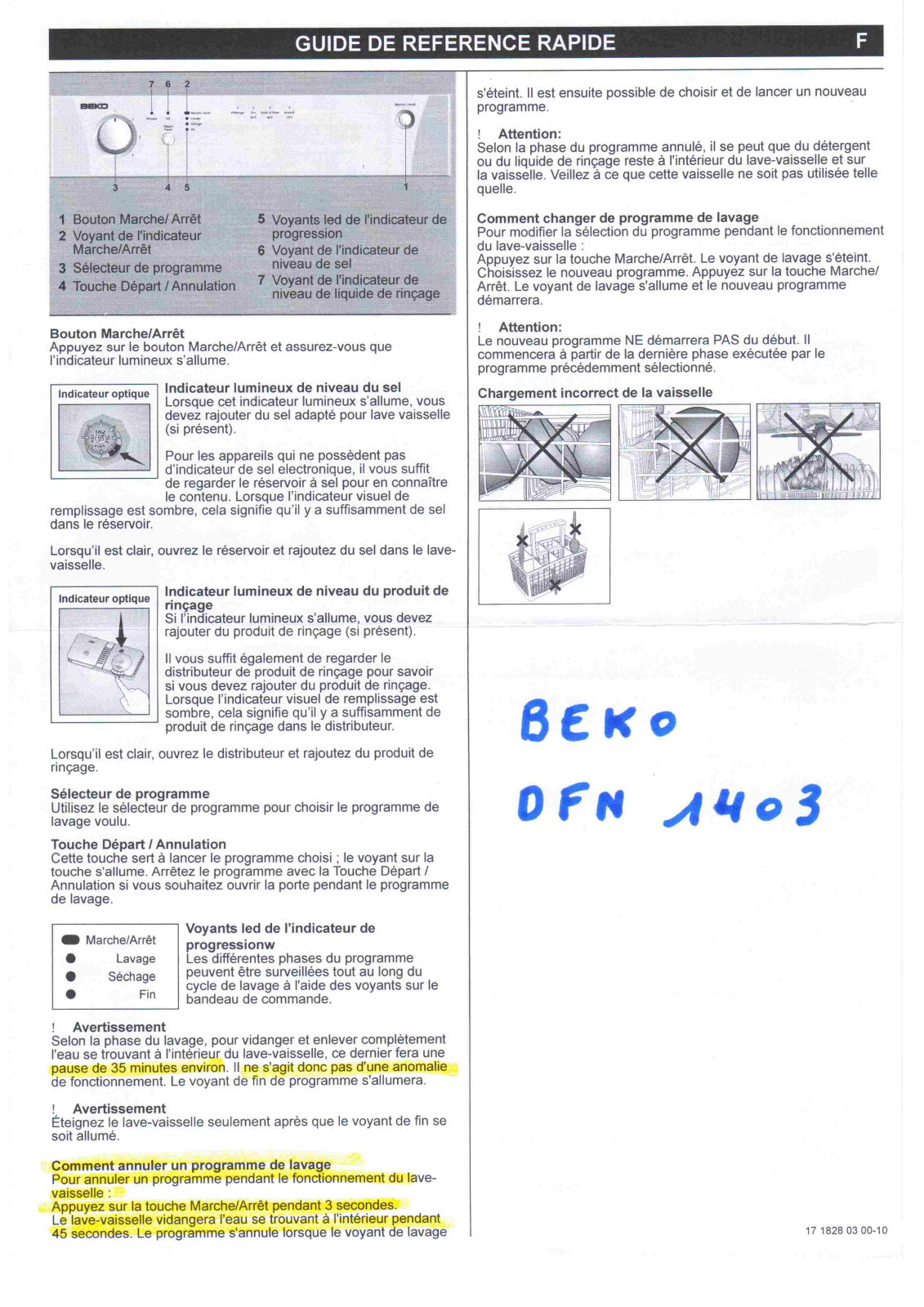 BEKO DFN 1403 User Manual