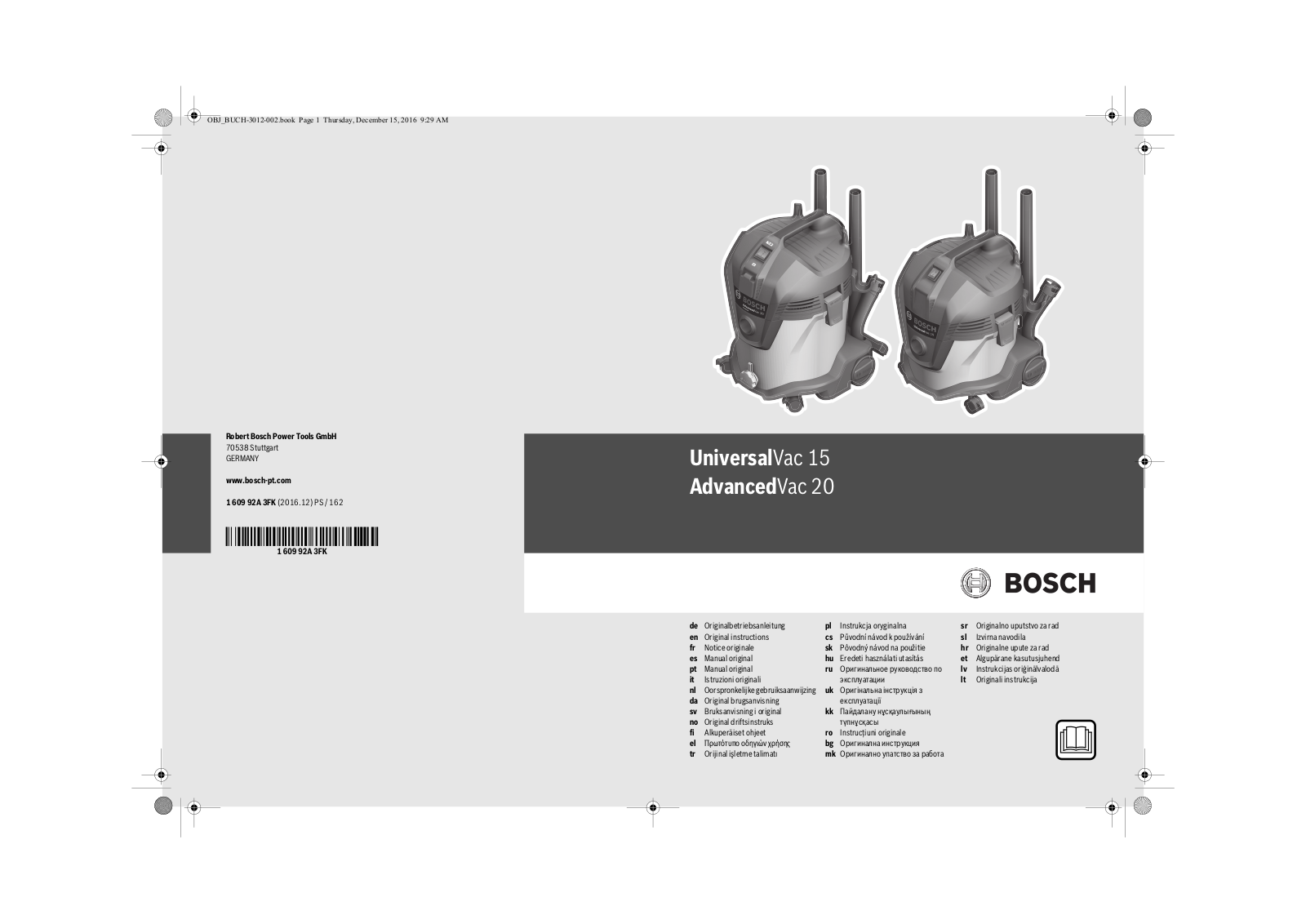 Bosch UniversalVac 15 User Manual