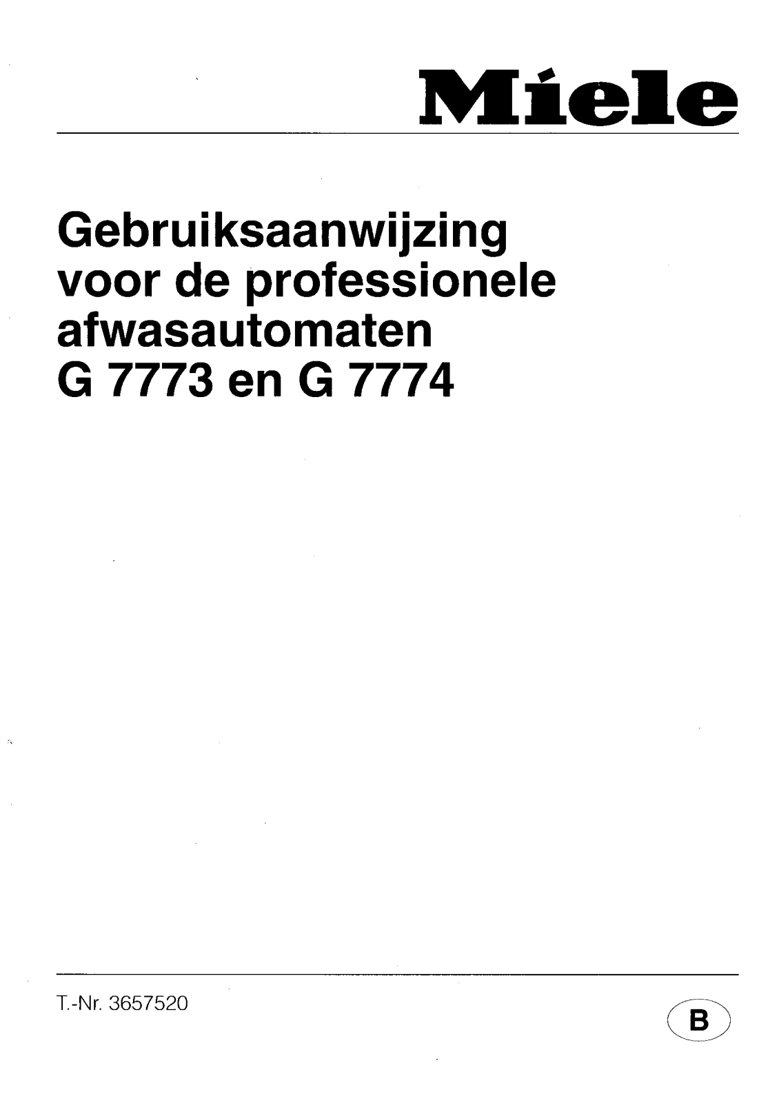 Miele G 7773, G 7774 User Manual