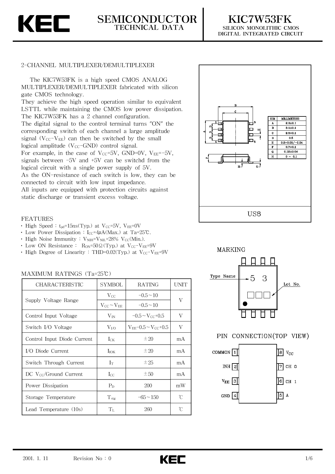 KEC KIC7W53FK Datasheet