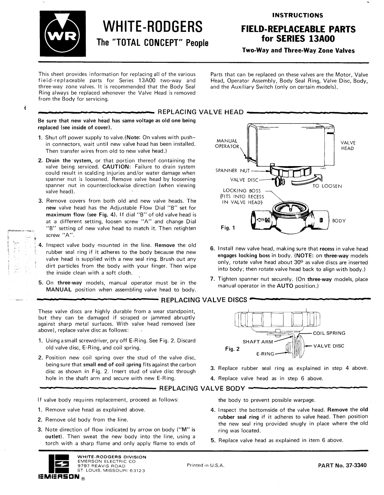 White Rodgers 13A00 User Manual