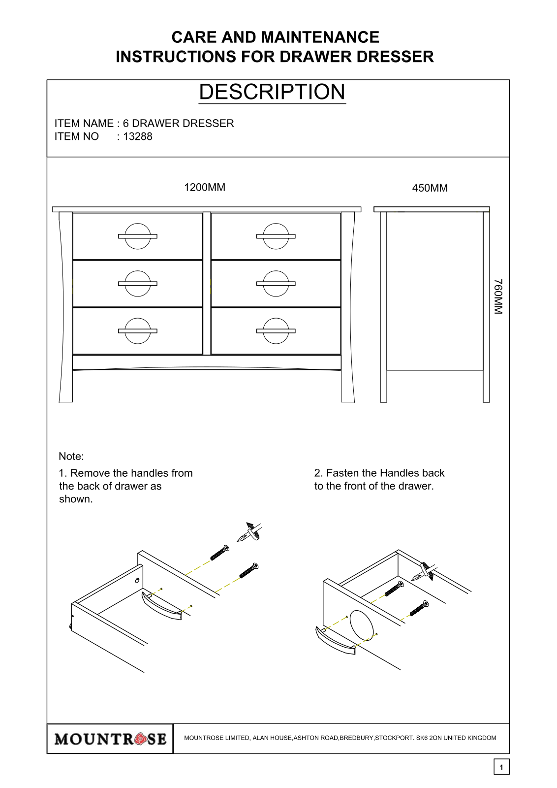 Argos 13288 ASSEMBLY INSTRUCTIONS