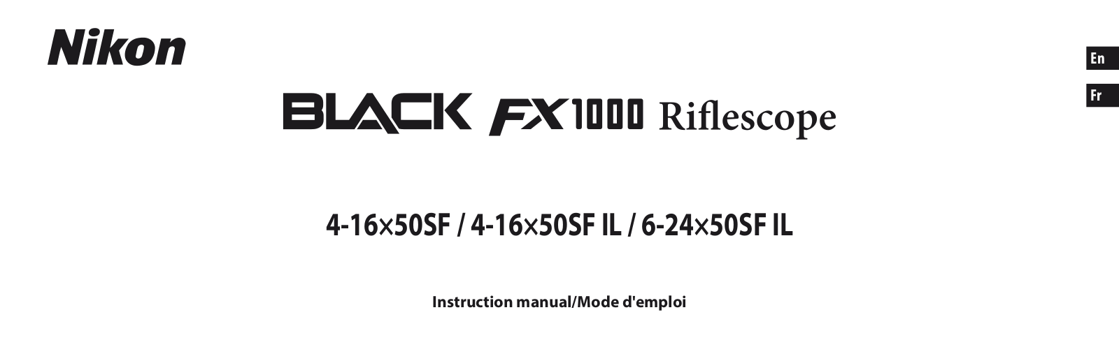 Nikon BLACK FX1000 Instruction Manual