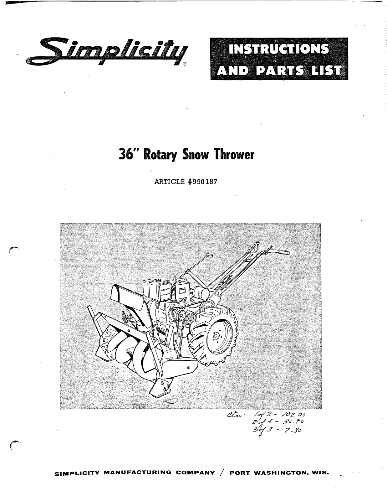 Simplicity TP 400 User Manual