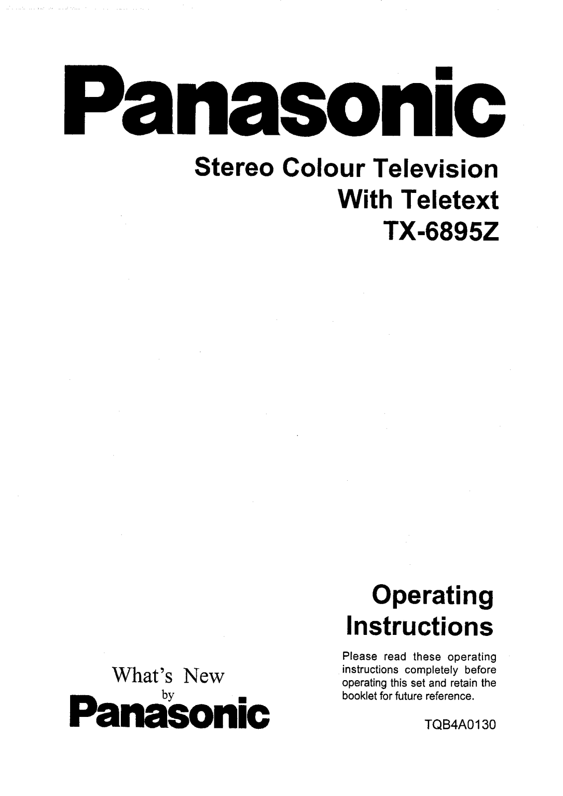 Panasonic TX-6895Z User Manual