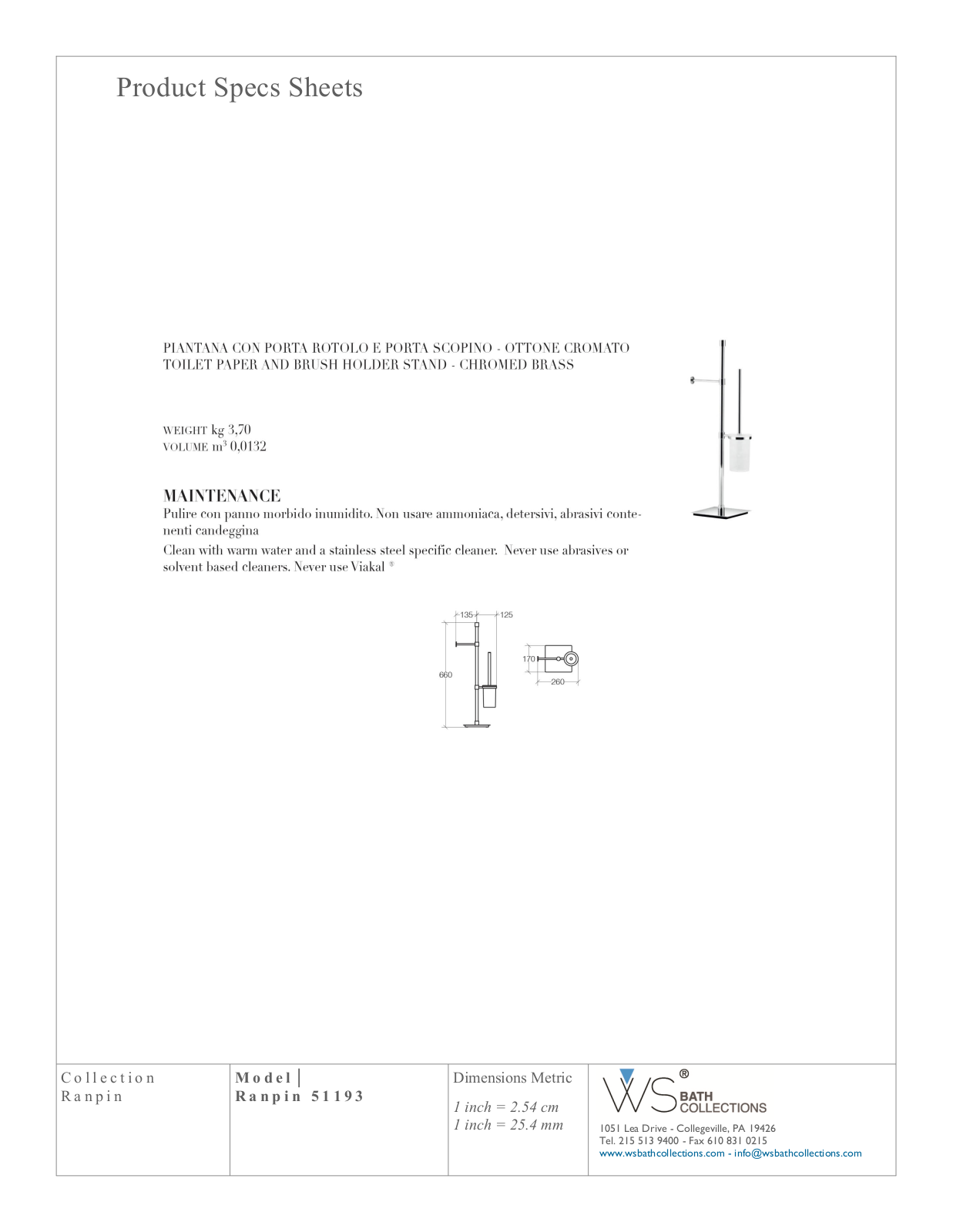 WS Bath Collections WSO1163 Specifications - ManualMachine.com