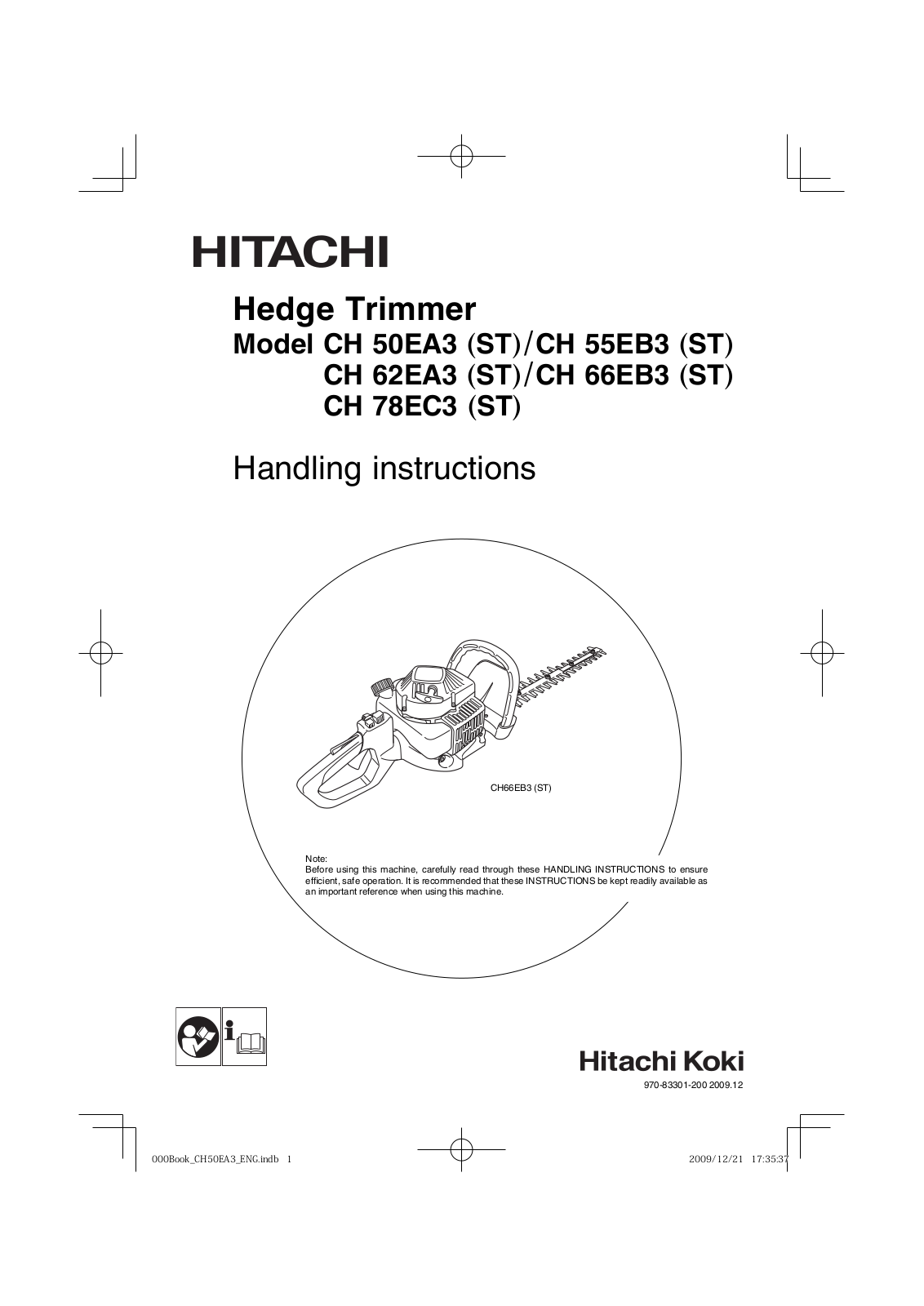 Hitachi CH 50EA3, CH 62EA3, CH 78EC3, CH 55EB3, CH 66EB3 User Manual