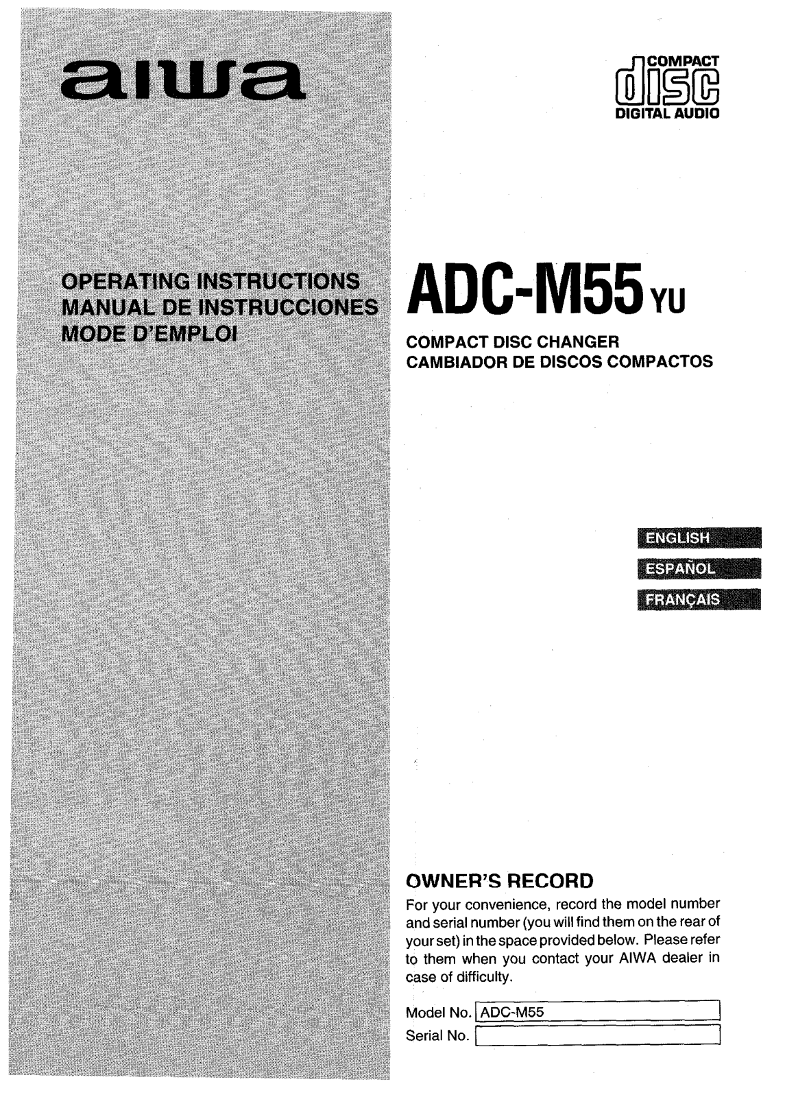 Aiwa AD-M55 Owners Manual