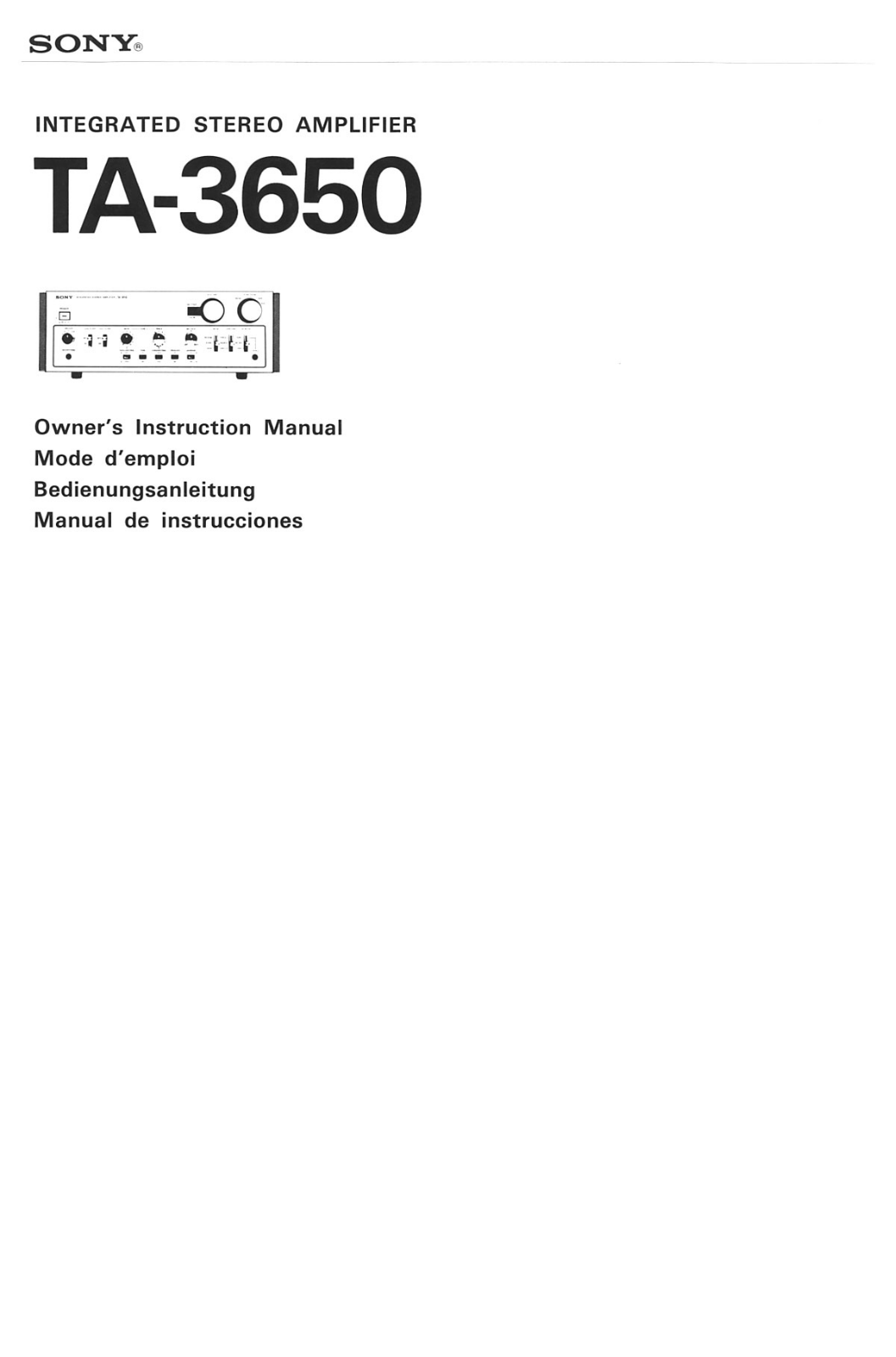 Sony TA-3650 Owners manual