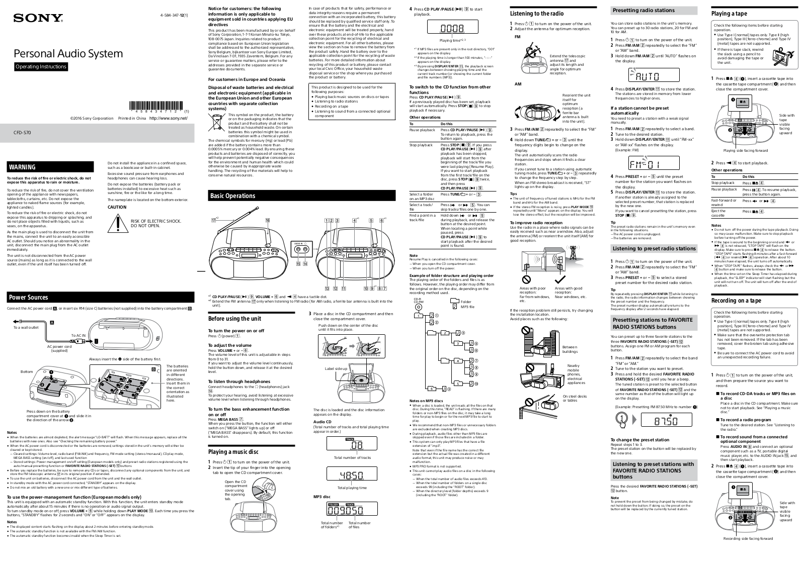 Sony CFDS70B.CEK User Manual