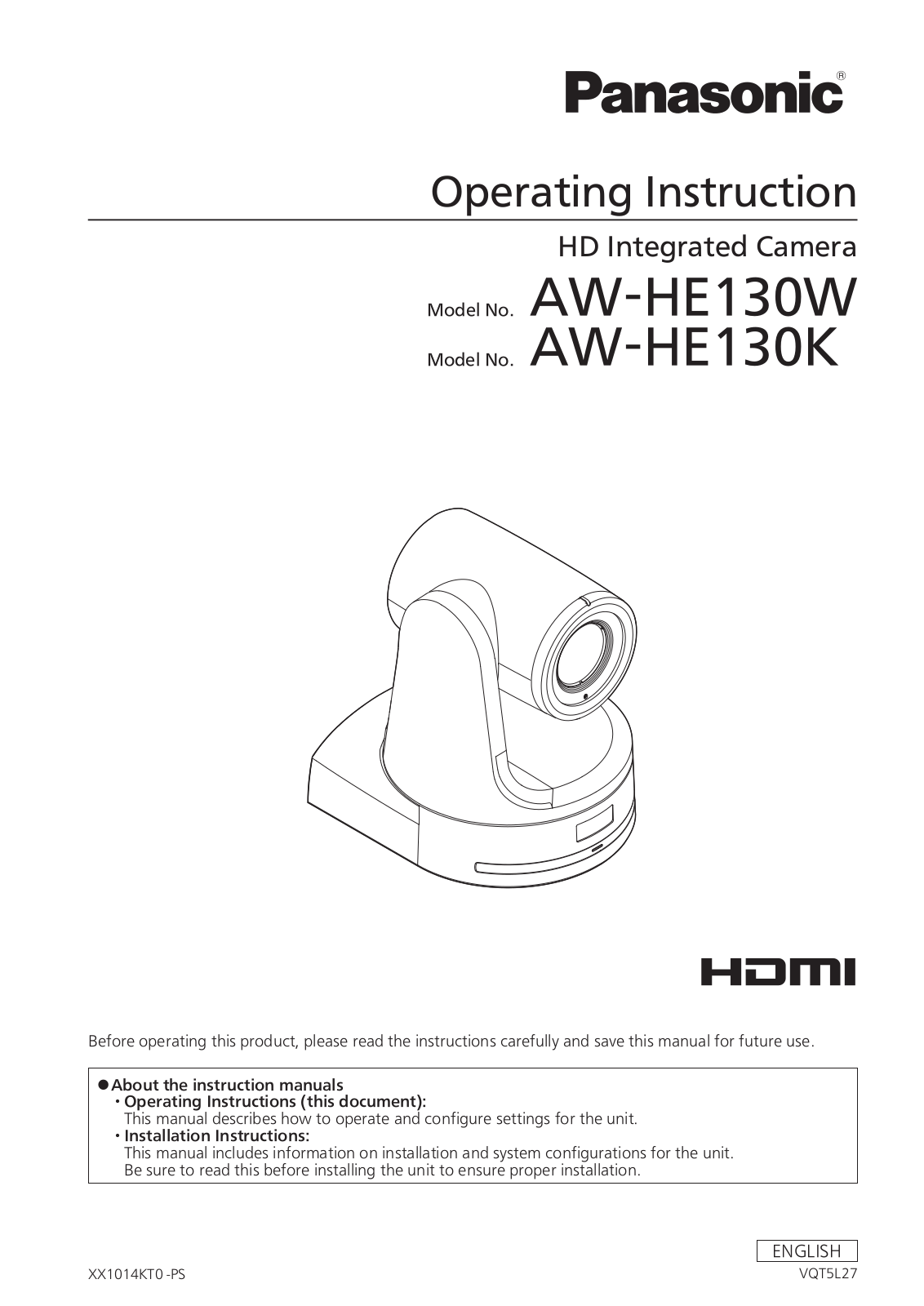 Panasonic AW-HE130K User Manual