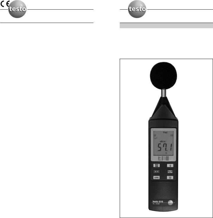 testo 816 User guide