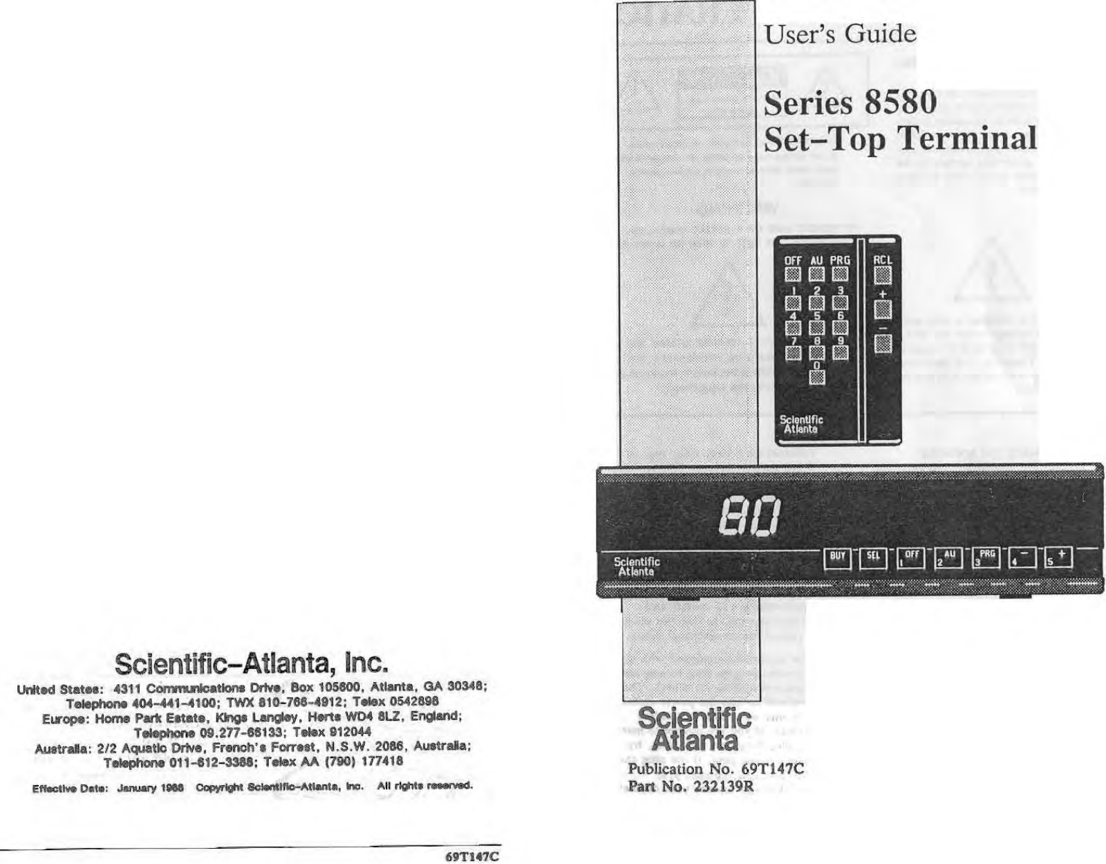 Scientific atlanta 8580 User Manual