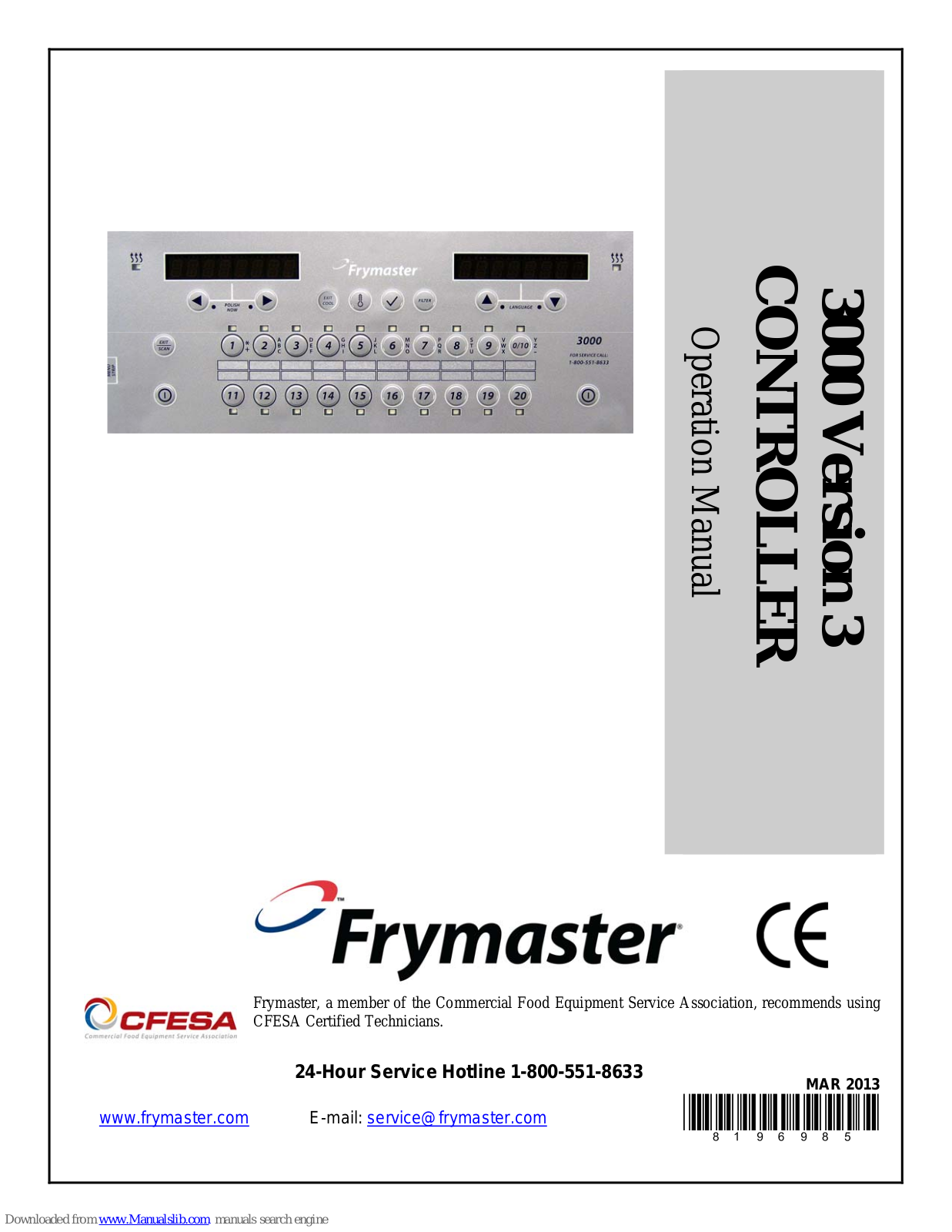 Frymaster C3000 Operation Manual