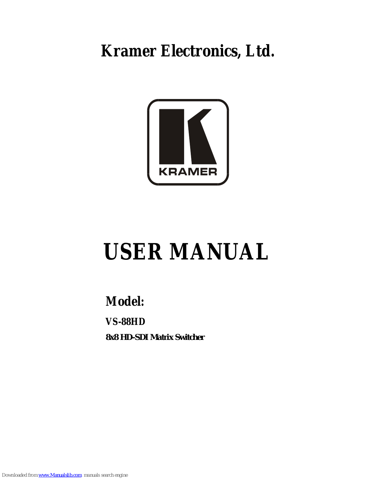 Kramer VS-88HD User Manual