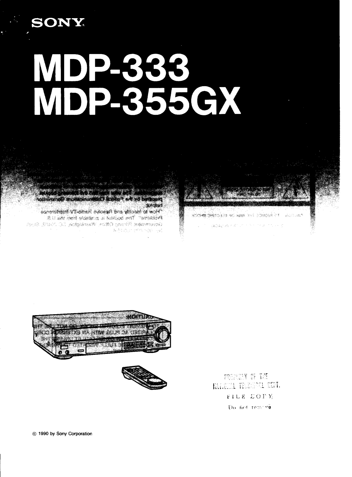 Sony MDP-333 User Manual