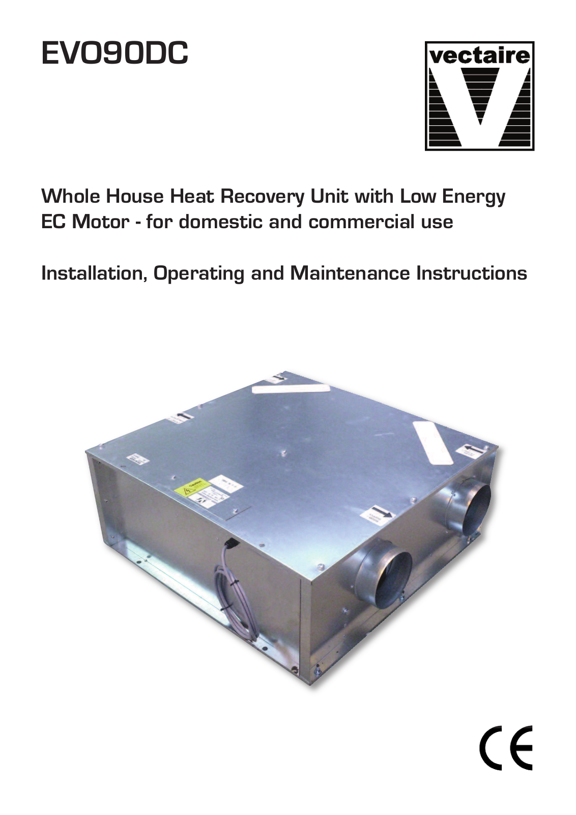 Vectaire EVO90DC Installation, Operating And Maintenance Instructions - ManualMachine.com