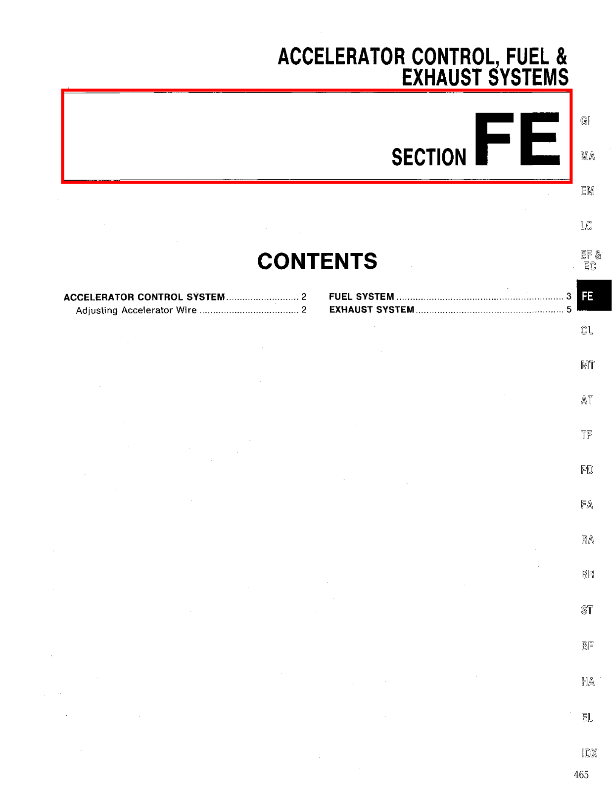 Nissan D21 Fuel Exhaust Systems  FE 1994 Owner's Manual