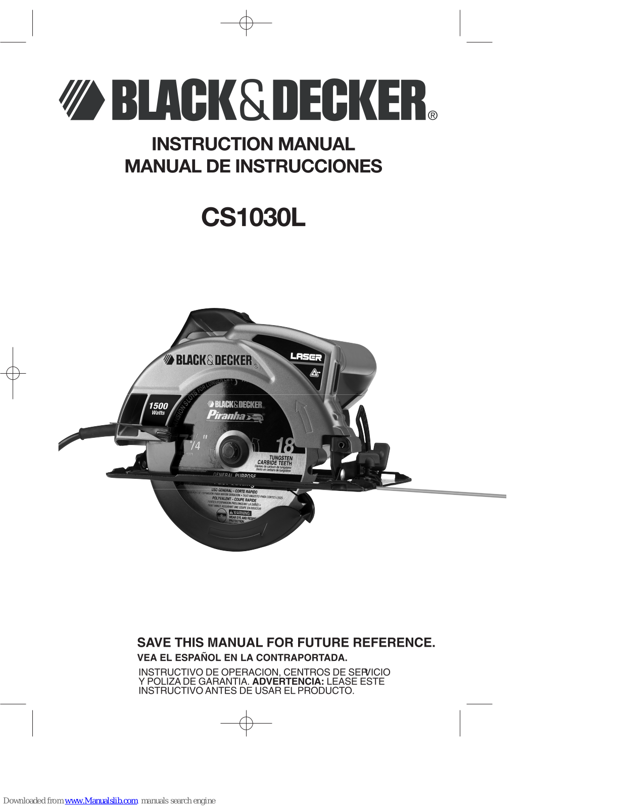 Black & Decker CSL1030L, CS1030L Instruction Manual