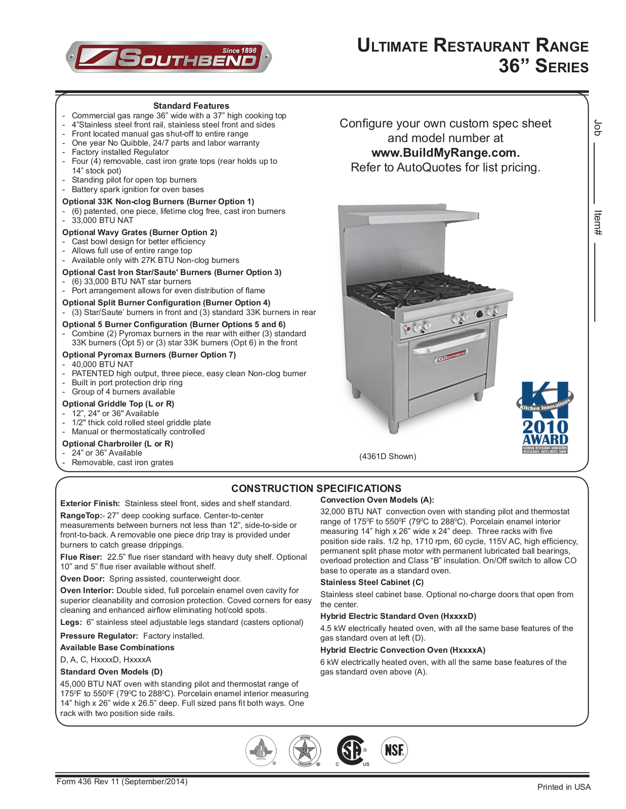 Southbend 4361C User Manual